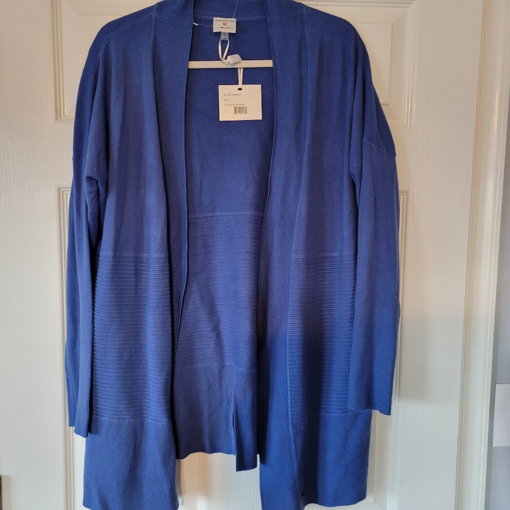 Athleisure by Sioni Open Front Waterfall Blue PineCardigan